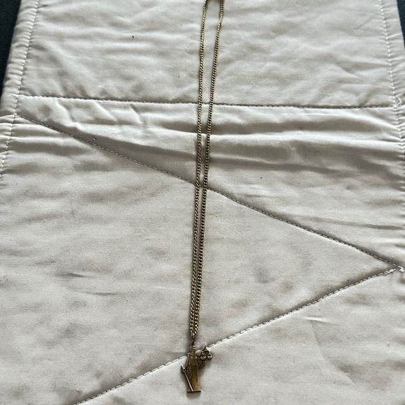 2/$20 Lady Justice, gold tone pendant & chain. 18” long. Lobster clasp. - Picture 7 of 14